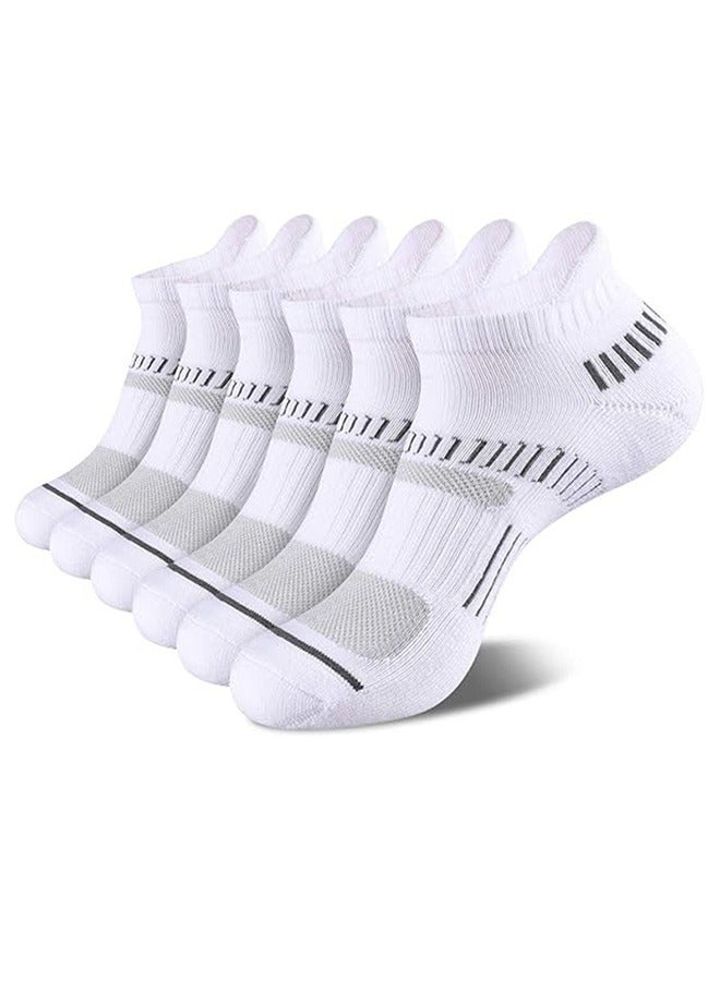 Men's Sports Cushioned Breathable Low Cut Ankle Socks With Arch Support - 6 Pairs Running Socks Athletic Socks Moisture Wicking For All Seasons