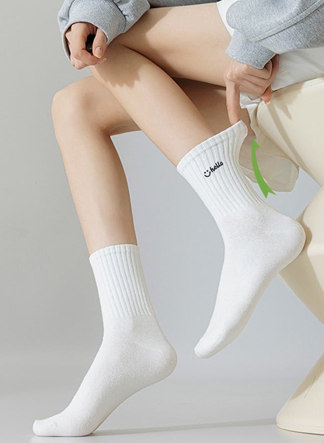 2 Ppairs Of White Middle Tube Socks, Novelty Couple Socks, Adult Men And Women Middle Tube Socks, Valentine's Day Gift