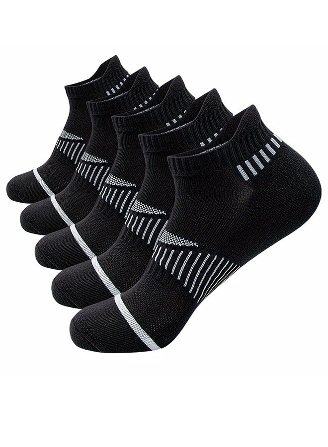 Men's Sports Cushioned Breathable Low Cut Ankle Socks With Arch Support - 6 Pairs Running Socks Athletic Socks Moisture Wicking For All Seasons For Business Casual Wear