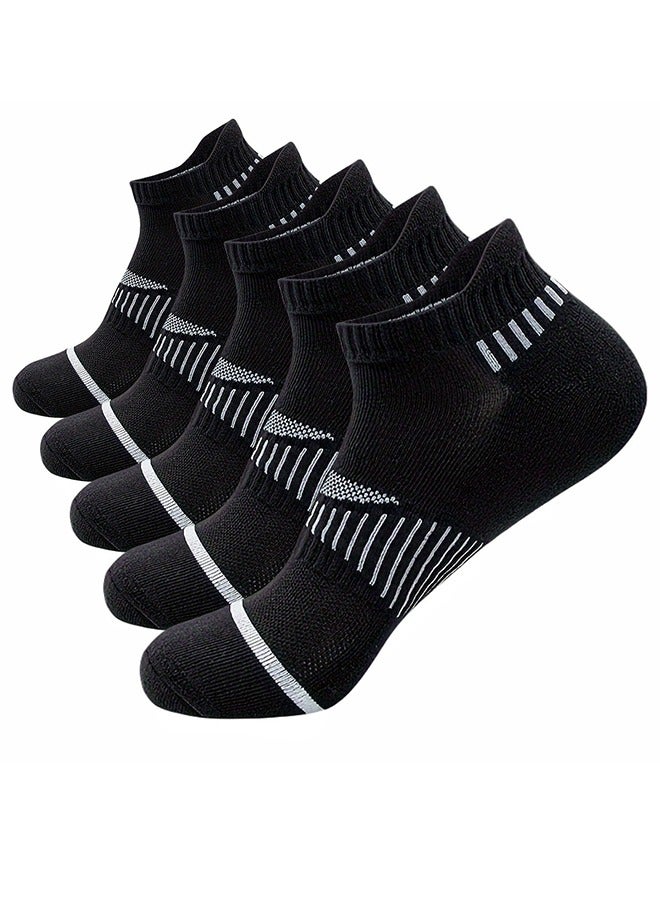 Men's Sports Cushioned Breathable Low Cut Ankle Socks With Arch Support - 6 Pairs Running Socks Athletic Socks Moisture Wicking For All Seasons For Business Casual Wear