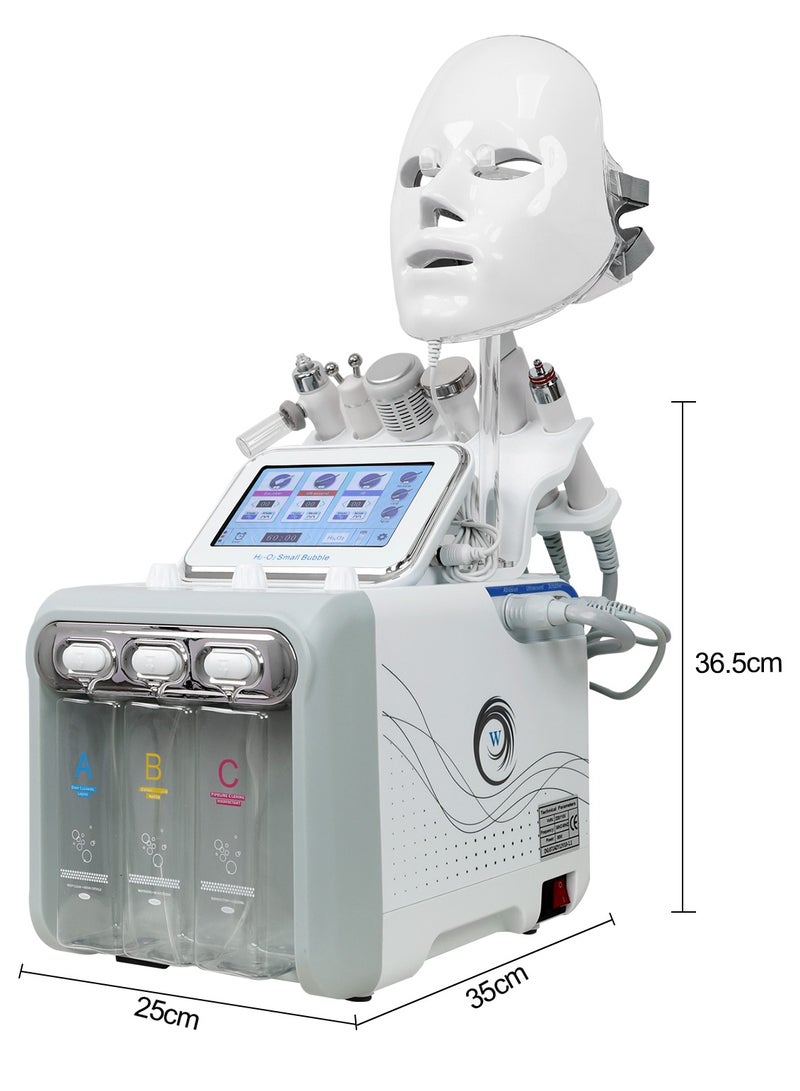 7 in 1 Hydrogen-Oxygen Facial Machine with LED Mask Deeping Cleansing Skin Instrument