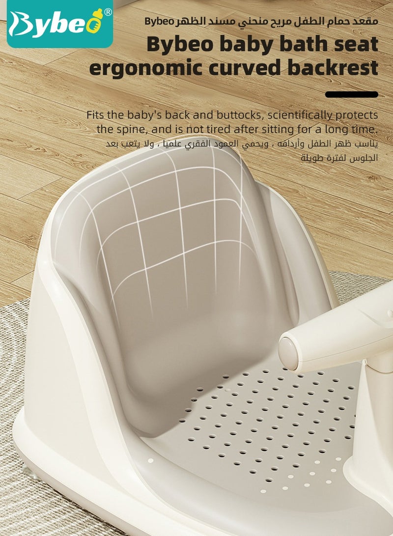 Baby Bath Seat, Baby Bathtub Seat with Water Thermometer, Infants Bathtub Chair with toys tray/ Strong Suction Cup/Non-Slip Soft Mat, Baby Bath Must-Have, with Shampoo Cap/Cup/Brush, Four ducky toys
