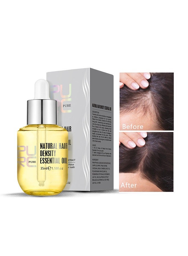 Natural Density Essential Oil, Hair Growth Essence Thickener Regrowth Hair Serum Treatments Oil Fast Grow Hair for Hair Loss Care Product (35ML)