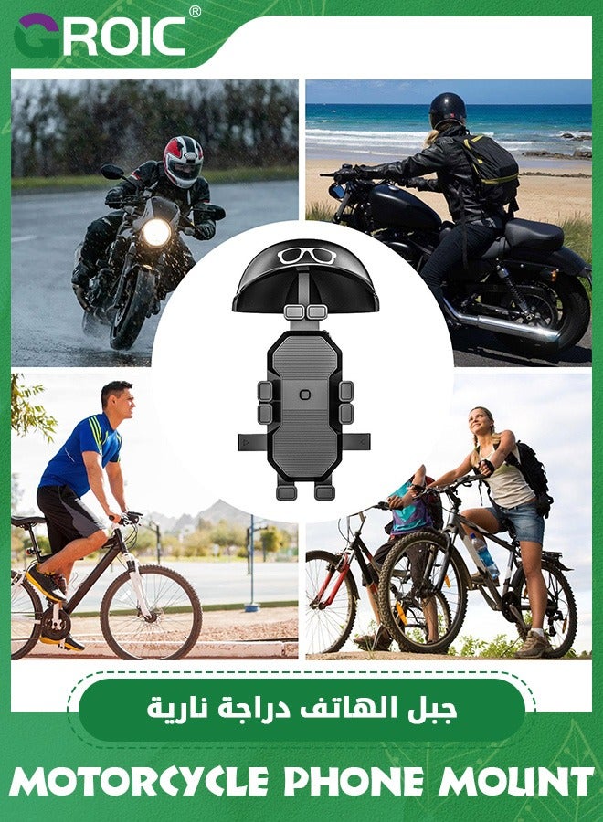 Bike Phone Holder, Motorcycle Phone Mount Motorcycle Handlebar Cell Phone Clamp, Scooter Phone Clip with Helmet,Bicycle Riding Equipment