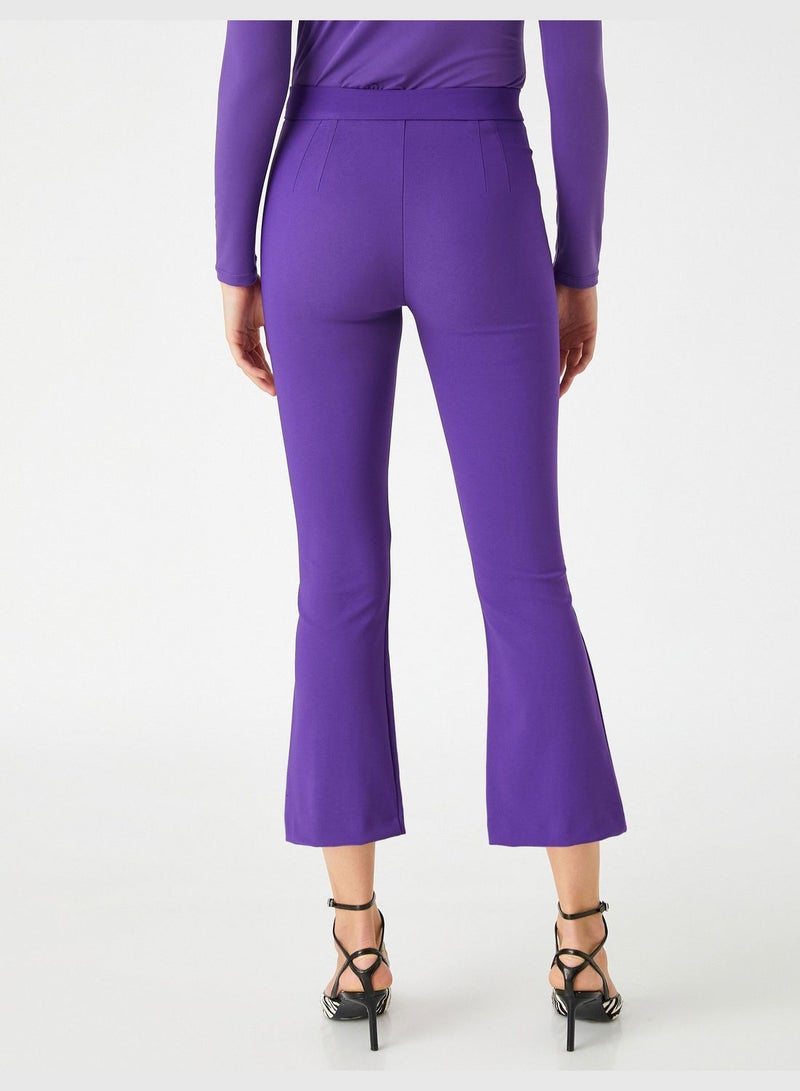 Crop Trousers Flare Leg