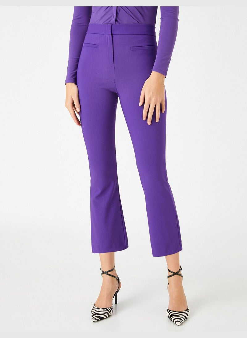 Crop Trousers Flare Leg