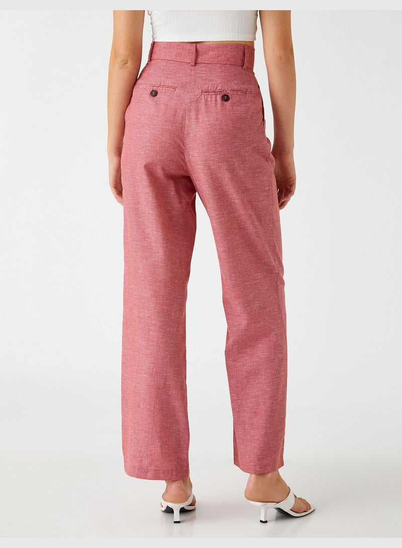 Palazzo Trousers Linen Blended