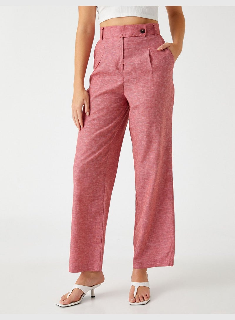 Palazzo Trousers Linen Blended