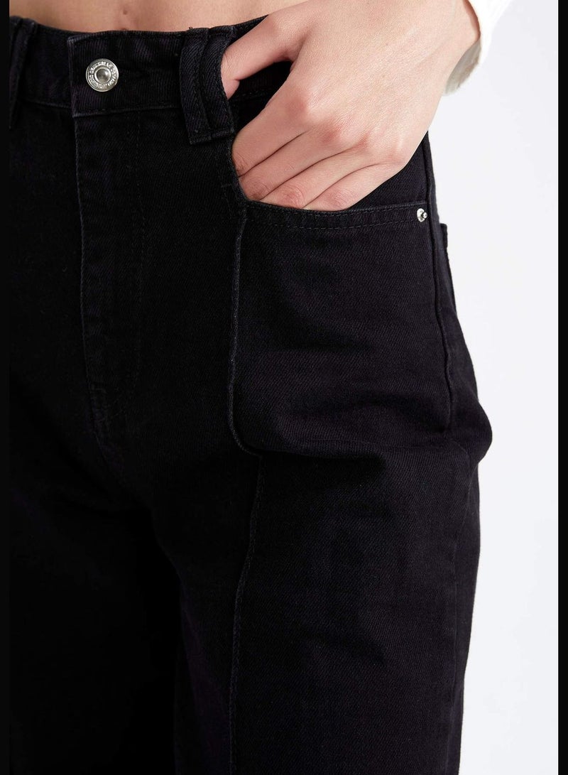 Woman Wide Leg Denim Trousers