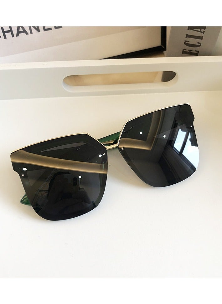 Large square frame flat sunglasses