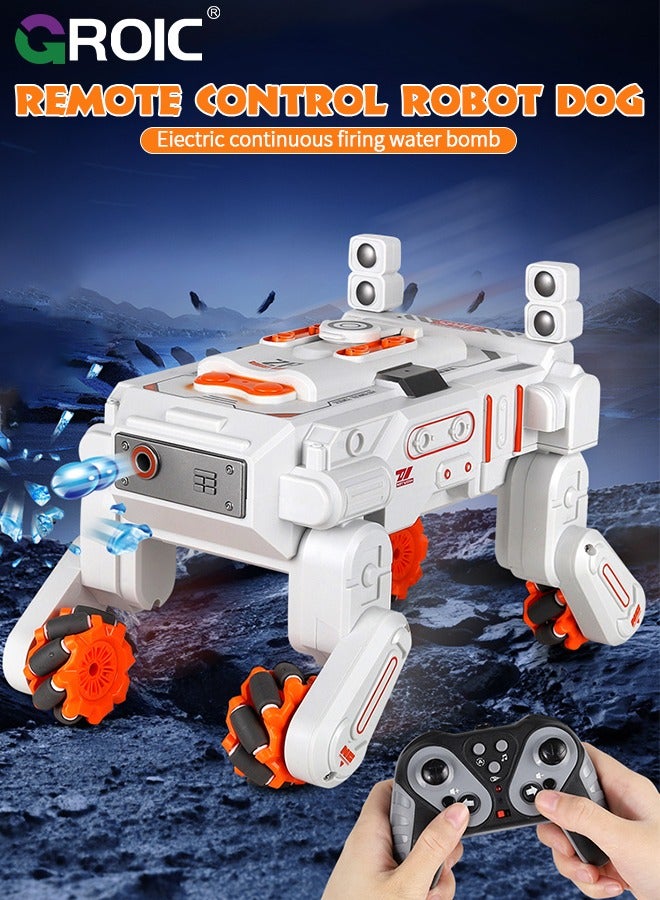 RC Tank Car Shooting Water Bullets, Remote Control Stunt Car Vehicle RC Robot Dog Mechanical, RC Tank That Shoots Gesture Stunt RC Robot Dog 360° All Terrain RC Water Bullets Robot Dog