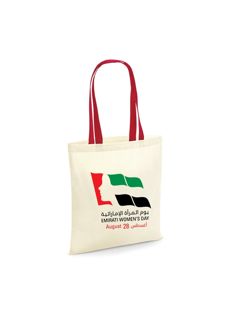 Emirati Womens Day Eco-Friendly Cotton Bag – Celebrate Emirati Women with this Stylish and Durable Reusable Bag – Perfect for Daily Use, Shopping, and Gifting