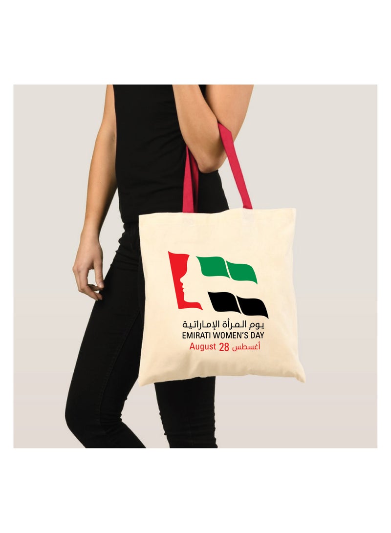 Emirati Womens Day Eco-Friendly Cotton Bag – Celebrate Emirati Women with this Stylish and Durable Reusable Bag – Perfect for Daily Use, Shopping, and Gifting