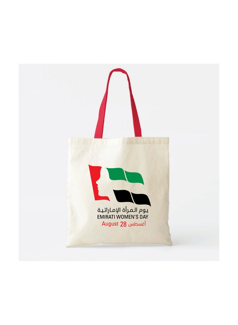 Emirati Womens Day Eco-Friendly Cotton Bag – Celebrate Emirati Women with this Stylish and Durable Reusable Bag – Perfect for Daily Use, Shopping, and Gifting