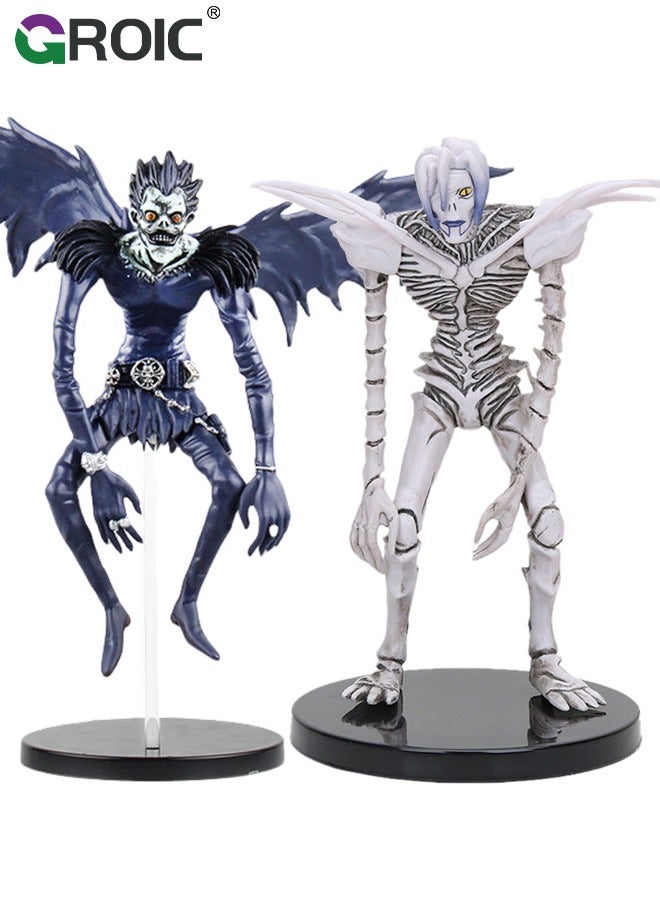 2 Pcs Death Note Figure, Ryuuku & Rem Figurine Model PVC Cartoon Character Collection Sculpture Desk Decoration Gifts, Action Figure Collection Death Note Figure Ryuk Rem Collection Ornaments