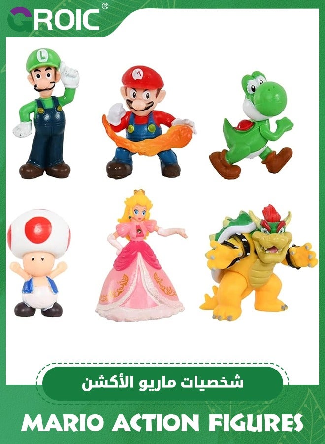 18 Pieces/Set Mario Toys Figurine Set PVC Mini Anime Figure Figure Cute Collectible Toys Birthday Cake Decoration Party Supplies Gift, Action figures Bros Princess Decoration Mario Figures Toy