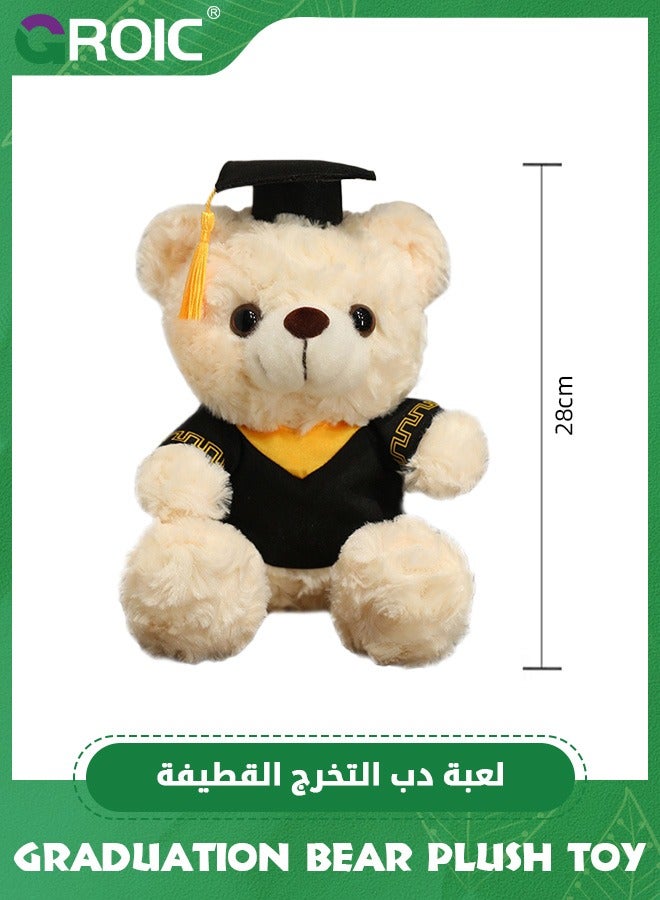 Graduation Teddy Bear Plush, 28 cm Teddy Bear Stuffed with Graduation Gown Cap Tassel Set, Graduation Stuffed Bear Toy Plush Graduation Bear Doll  for Boys and Girls Graduation Gift