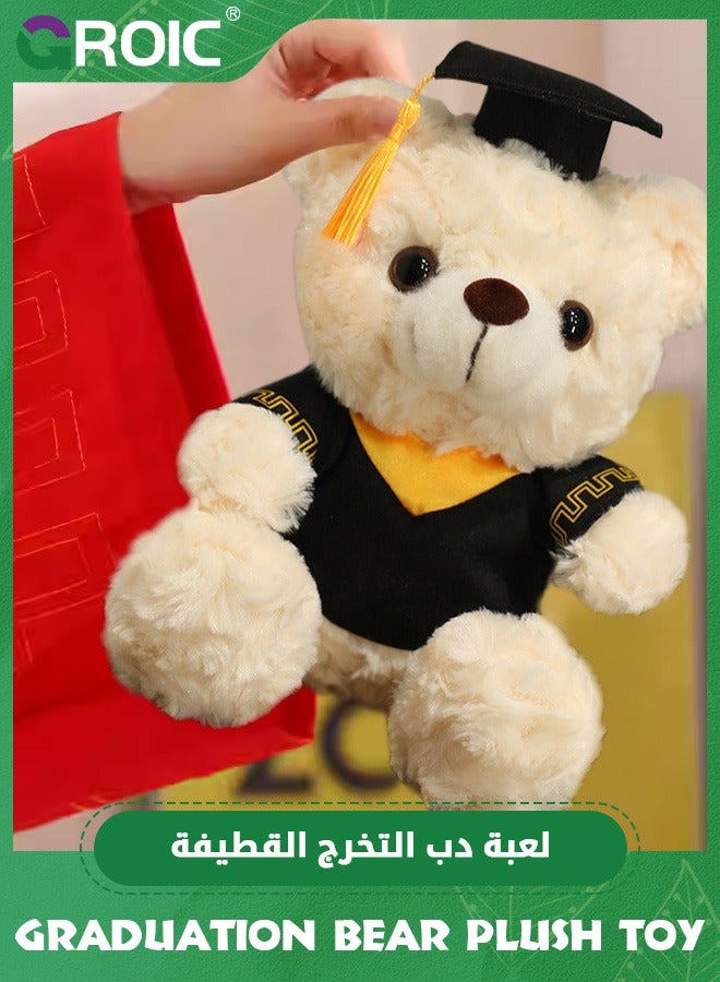 Graduation Teddy Bear Plush, 28 cm Teddy Bear Stuffed with Graduation Gown Cap Tassel Set, Graduation Stuffed Bear Toy Plush Graduation Bear Doll  for Boys and Girls Graduation Gift