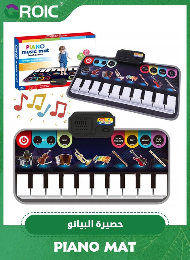 Kids Musical Piano Mats,Music Toys Child Floor Piano Keyboard Mat,Kids Soft Touch Playmat with 8 Instrument Sounds,Early Education Toys