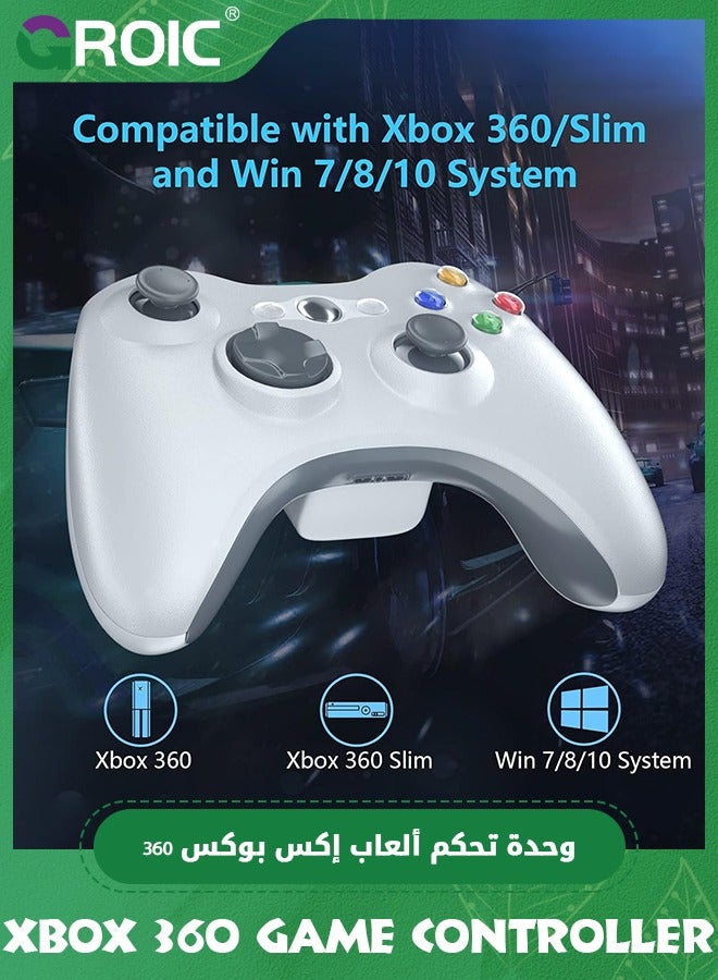 PC Wired Controller, Game Controller for Xbox 360 with Dual-Vibration Turbo Compatible with Xbox 360/360 Slim and PC Windows 7,8,10,11