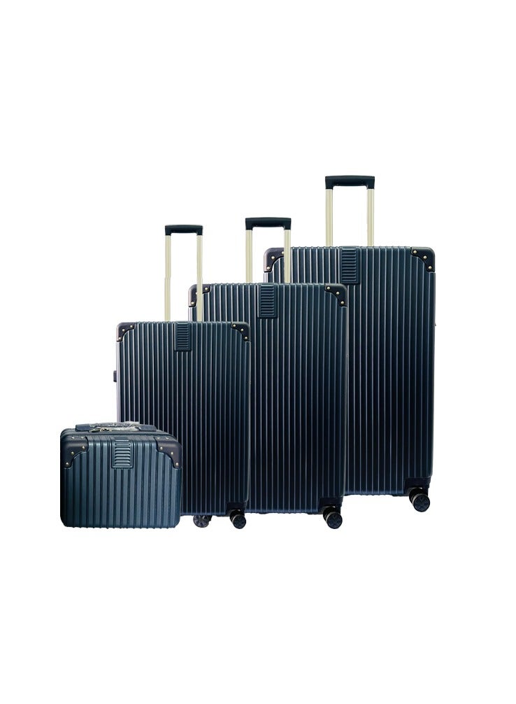 TROLLEY LUGGAGE SET HARD ABS MATERIAL WITH CABIN AND BEAUTY CASE BLUE COLOUR