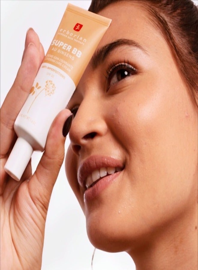 ERBORIAN Super BB Cream Au Ginseng, Doré - High Coverage, Radiant Look, 40ml