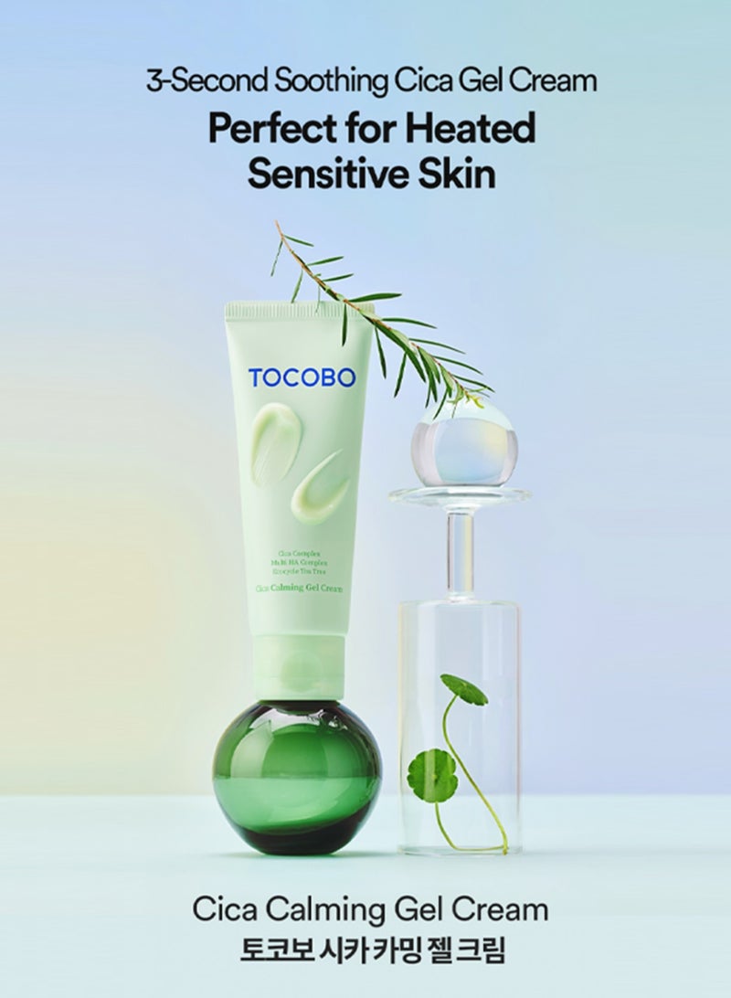 Tocobo Cica Aqua Calming Toner 200ml & Tocobo Cica Gel Cream 75ml & Cica Cooling Sun Stick | Includes Face Scrubber | Calming, Hydrating, and Protective Skincare Set