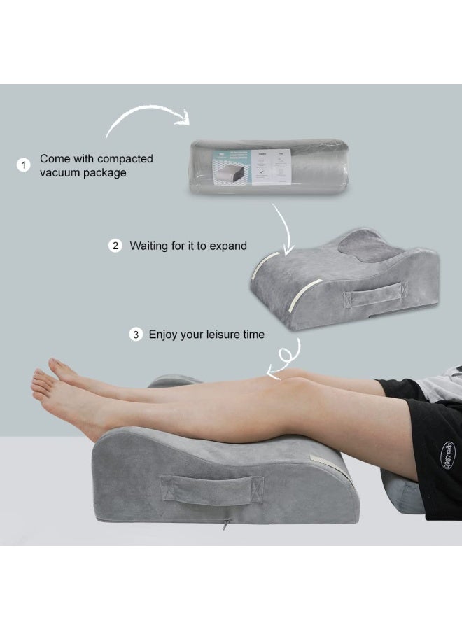 Lightease Leg Elevation Pillow  Memory Foam Leg Elevating Support Wedge Pillow For Sleeping  Reading  Rest  Surgery  Injury  Relieve Back Hip Knee Pain  Improve Blood Circulation  Reduce Swelling