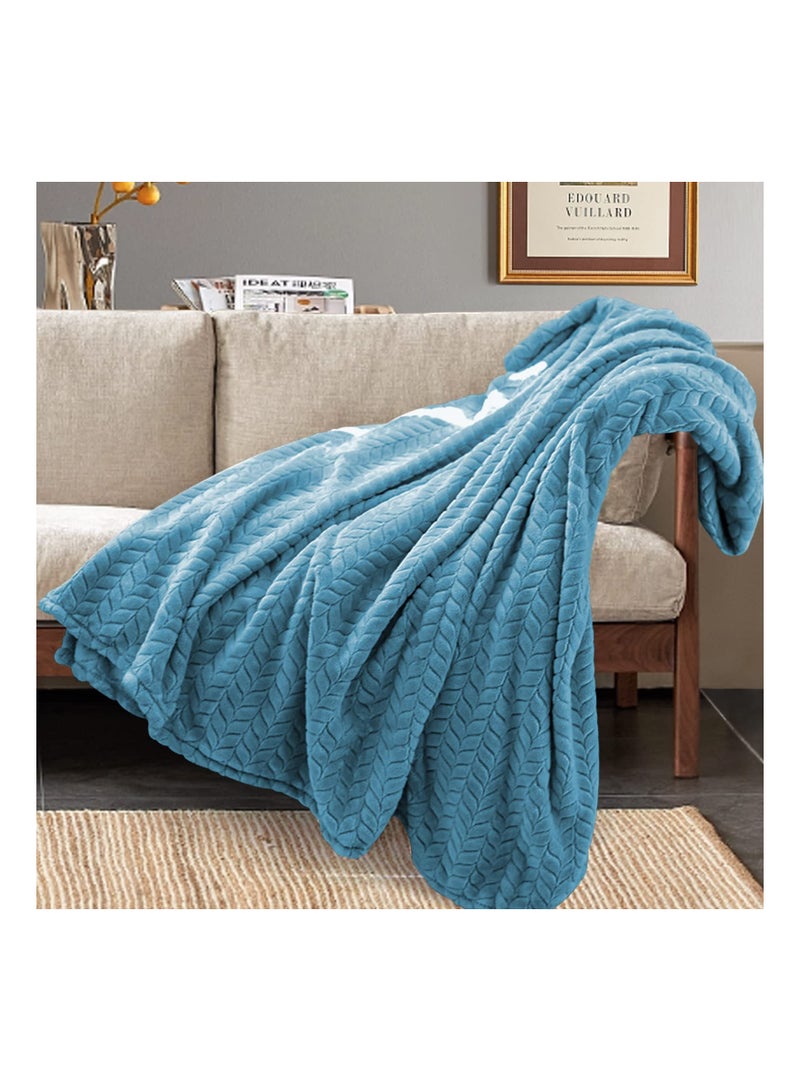 Super Soft Fleece Throw Blanket, Cozy Flannel Blanket for Adults, Lightweight Washable Plush Blanket for Couch, Sofa, Bed, Office - All Season Warm Throw (50