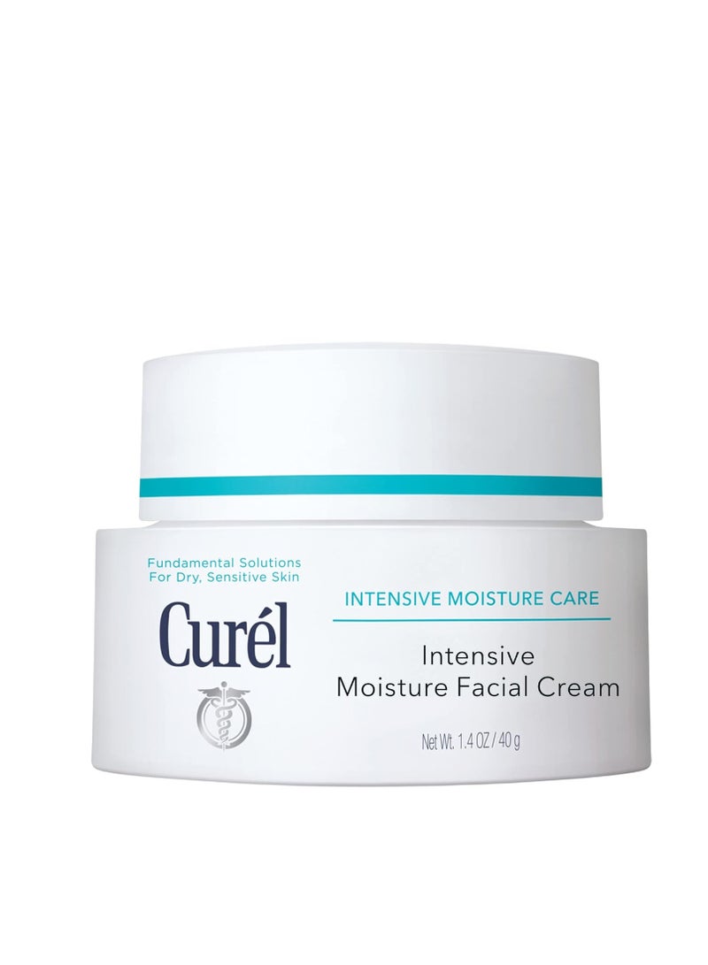 Curel Japanese Skin Care Intensive Face Moisturizer Cream, Face Lotion for Dry to Very Dry Sensitive Skin, For Women and Men, Anti-Aging Fragrance-Free Anti-Wrinkle, 1.4 oz