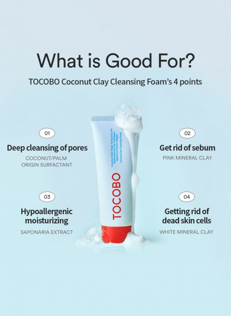 Tocobo Pore Cleansing Oil 200ml, Soft Sun Stick, Coconut Cleansing Foam 150ml, & Face Scrubber | Comprehensive Skincare Set for Deep Cleansing, Sun Protection, and Refreshing Cleanse