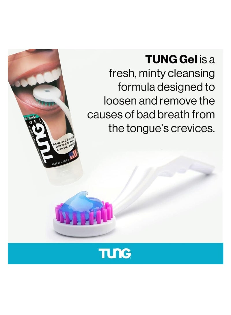 Tung Tongue Gel | Fresh Mint Tongue Cleaning Paste | Bad Breath and Halitosis | Mouth Odor Eliminator | Use with Tongue Brushes & Scrapers | Made in America (2 Pack)