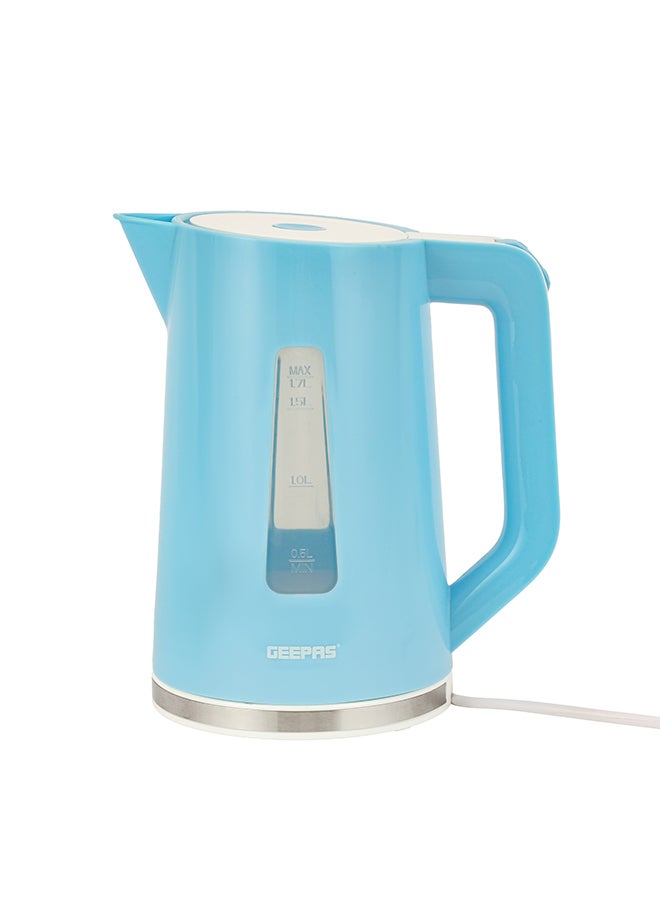 1.7L Cordless Electric Kettle - Safety Lock, Boil Dry Protection | Heats Up Quickly & Easily | Boiler For Hot Water, Soup, Tea & Coffee Maker 1.7 L 2200 W GK5449 Light Blue