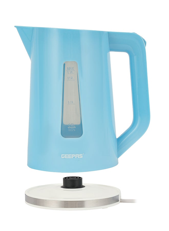 1.7L Cordless Electric Kettle - Safety Lock, Boil Dry Protection | Heats Up Quickly & Easily | Boiler For Hot Water, Soup, Tea & Coffee Maker 1.7 L 2200 W GK5449 Light Blue