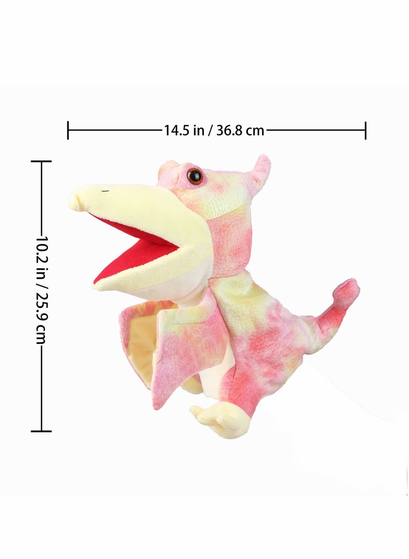 Dinosaur Hand Puppets, Pterosaur Rex Jurassic World Stuffed Animal Cute Soft Plush Toy, Open Movable Mouth Finger Gift, Birthday Gifts for Kids, Creative Role Play