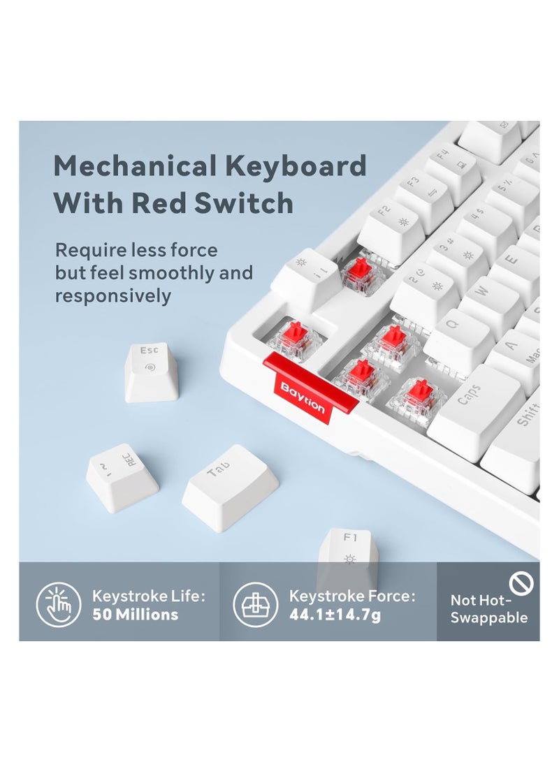 98 Key RGB Mechanical Keyboard | Anti-Ghosting, Detachable USB-C | Red Switches