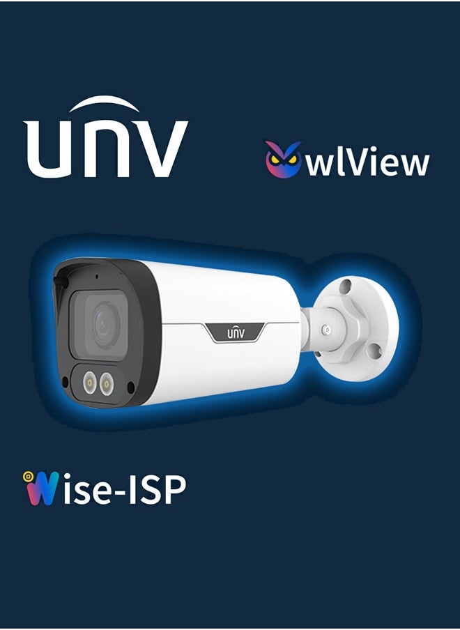 Uniview UNV Ultra H.265 4MP HD Night ColorHunter with Audio recorder Wise-ISP Fixed Bullet IP Camera with 2.8mm Lens