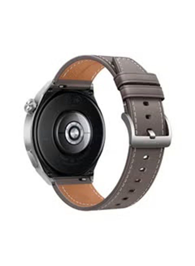 Renewed - Watch GT 3 Pro SmartWatch Titanium Case 46mm Grey Leather Strap Grey