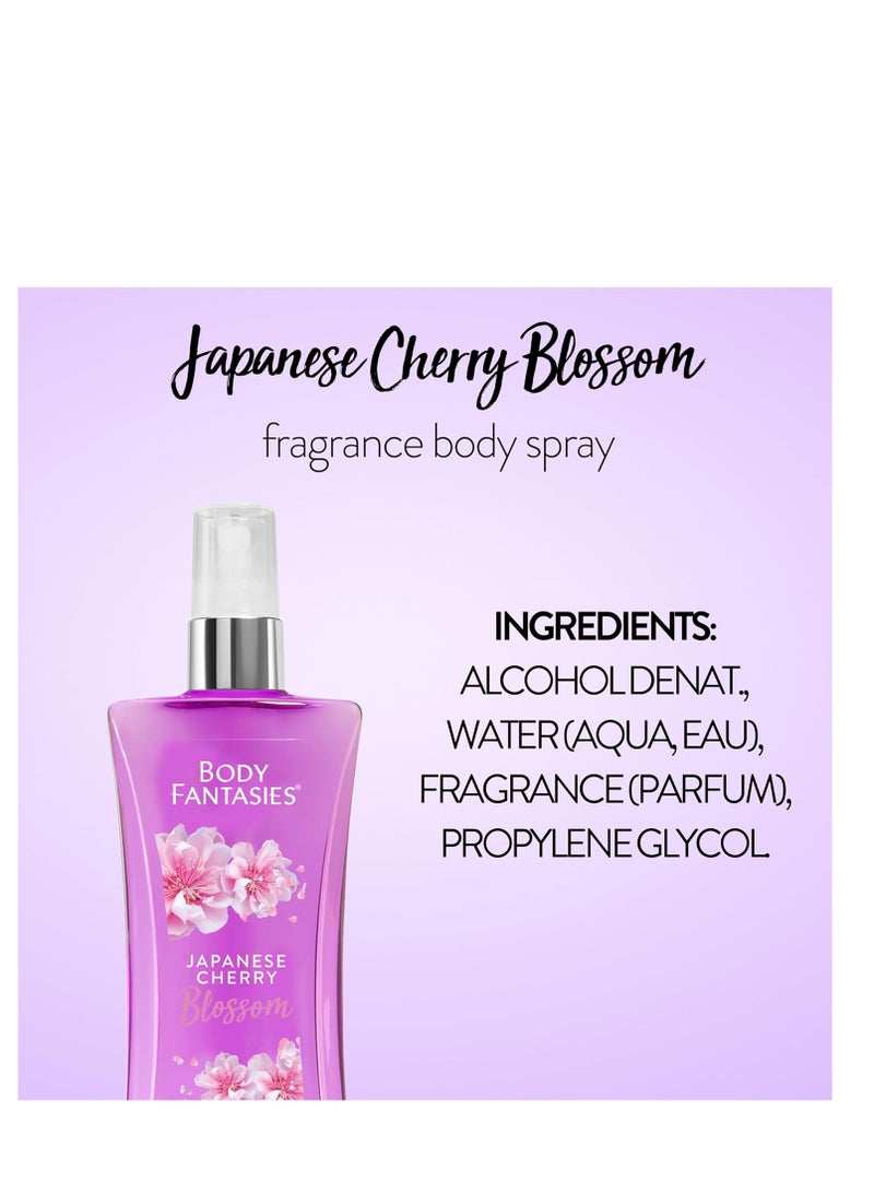 Body Fantasies Signature Fragrance Body Spray, Japanese Cherry Blossom, 8 fl oz (Pack of 2)