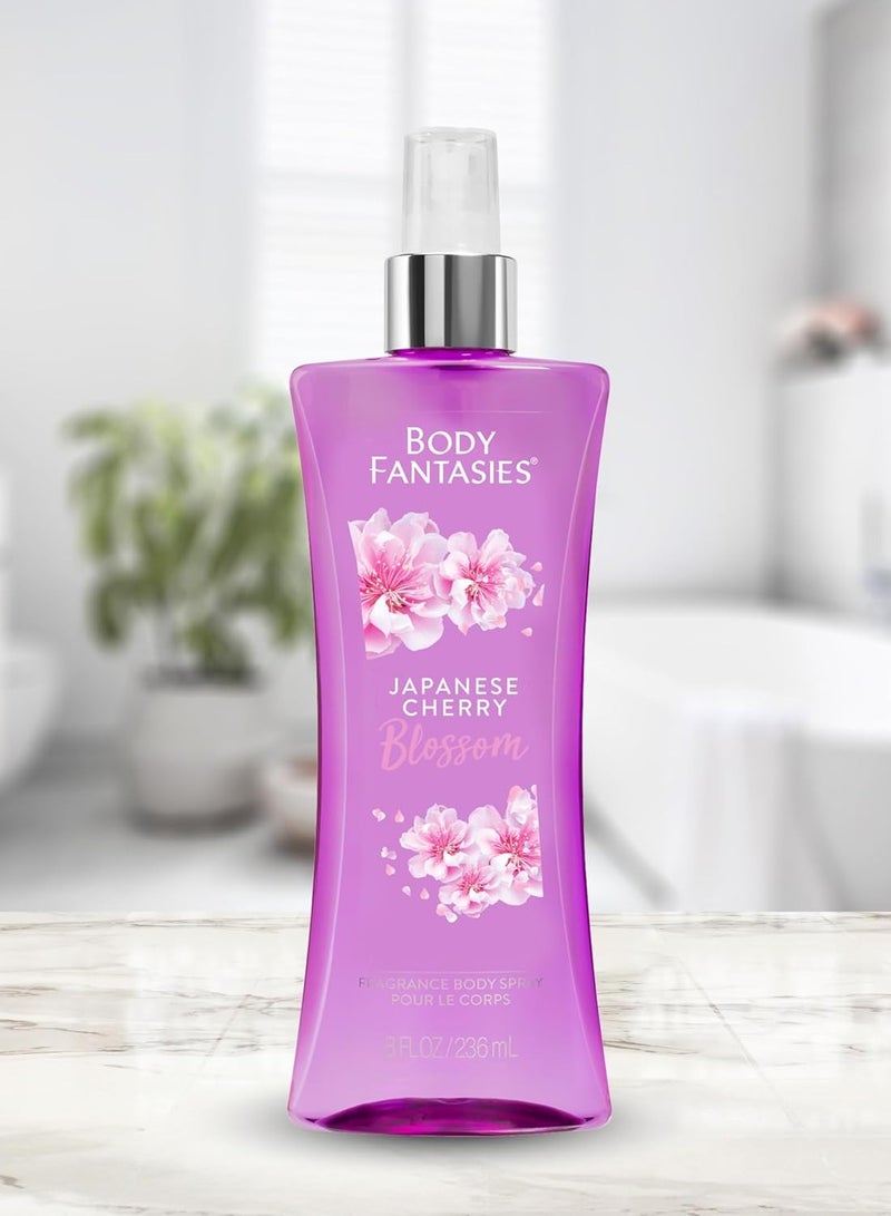 Body Fantasies Signature Fragrance Body Spray, Japanese Cherry Blossom, 8 fl oz (Pack of 2)