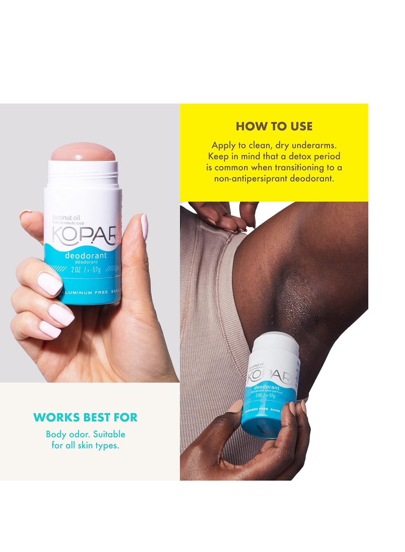 Kopari Aluminum Free Deodorant with Organic Coconut Oil | Original 2 Pack | Vegan, Gluten Free, Cruelty Free, Non-Toxic, Paraben Free, Deodorant for Men & Women, Odor Protection | 2.0 oz
