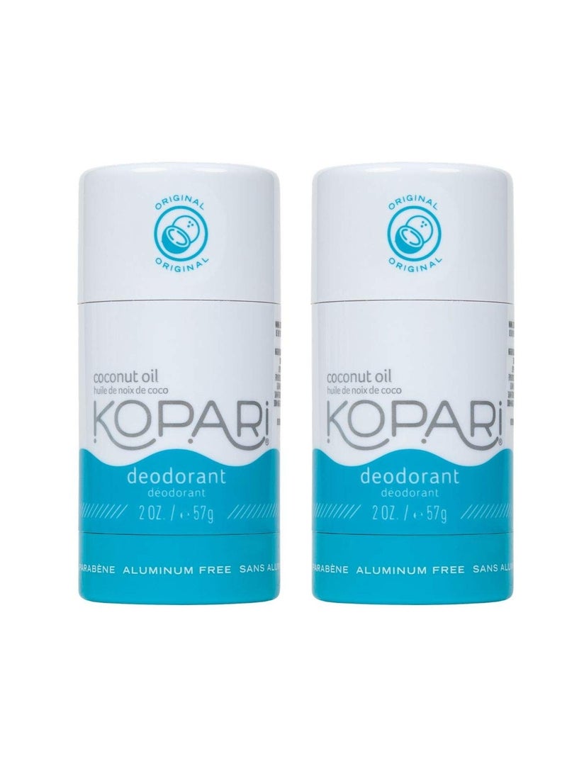Kopari Aluminum Free Deodorant with Organic Coconut Oil | Original 2 Pack | Vegan, Gluten Free, Cruelty Free, Non-Toxic, Paraben Free, Deodorant for Men & Women, Odor Protection | 2.0 oz