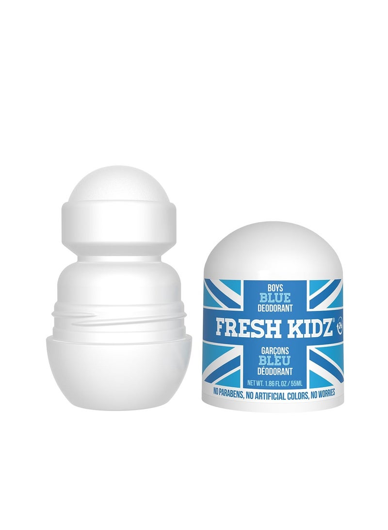 Fresh Kidz Roll On Deodorant for Kids and Teens - Baking Soda and Aluminum-free 24 Hour Protection for Sensitive Skin - Boys 