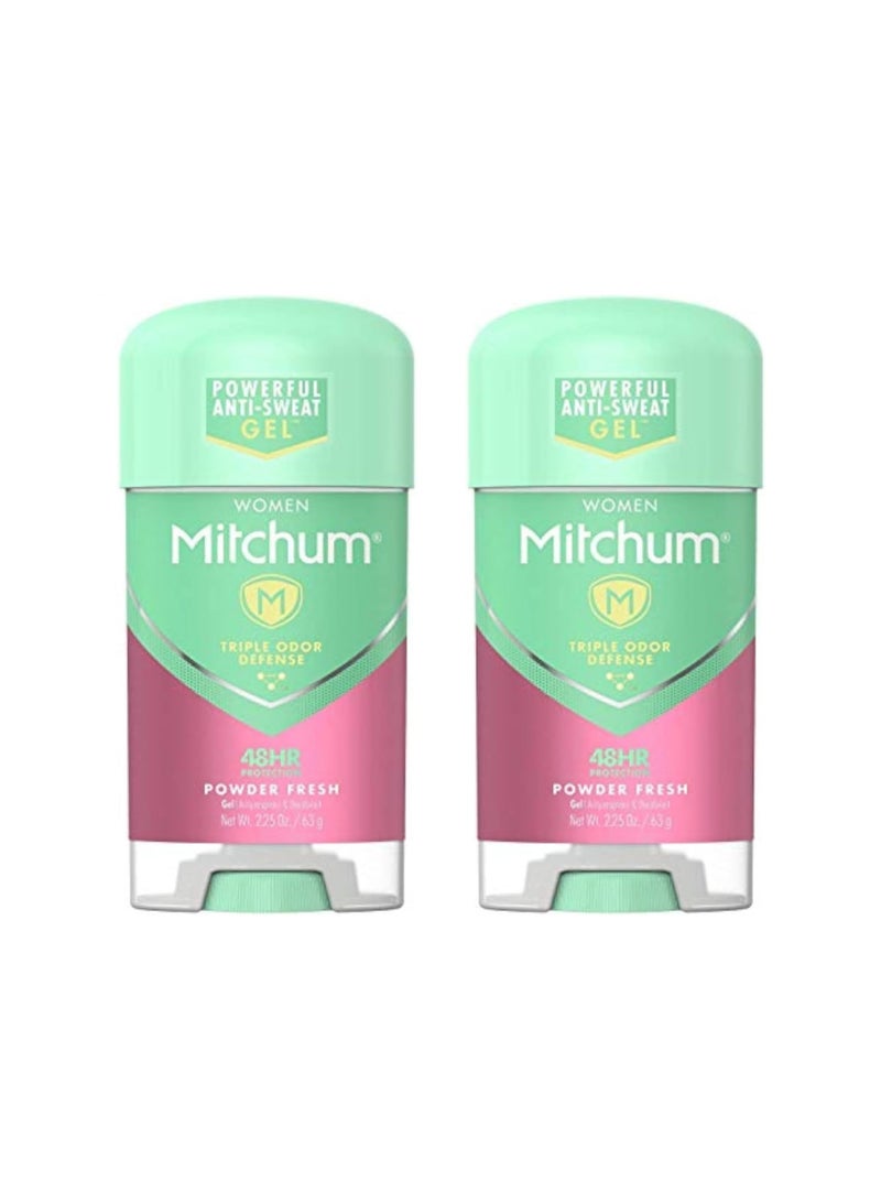 Mitchum for Women Power Gel Anti-Perspirant Deodorant Powder Fresh, 2.25 Ounce (Pack of 2)