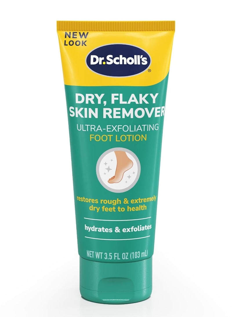 Dr. Scholl's Dry, Flaky Skin Remover Ultra Exfoliating Foot Lotion Cream, 3.5 oz, Moisturizer with Urea for Rough Dry Cracked Feet, Heal and Soothe for Healthy Looking Feet, Intensive Foot Skin Care