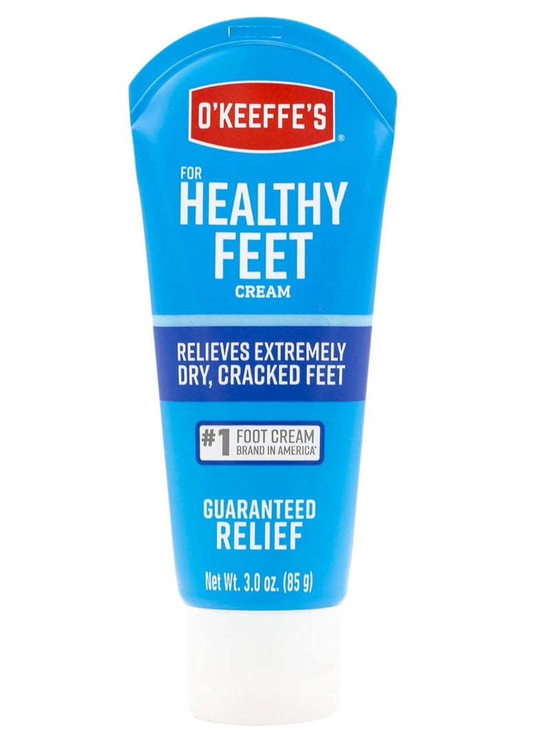 O'Keeffe's for Healthy Feet Foot Cream, Guaranteed Relief for Extremely Dry, Cracked Feet, Clinically Proven to Instantly Boost Moisture Levels, 3.0 Ounce Tube, (Pack of 1)