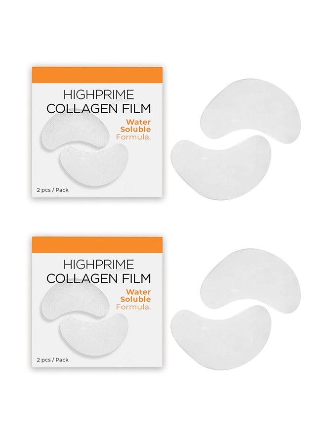 Highprime Collagen Film Eye Mask, Water Soluble Formula, Fade Dark Circles And Eye Lines, Lift And Tighten Mask 4 PCS