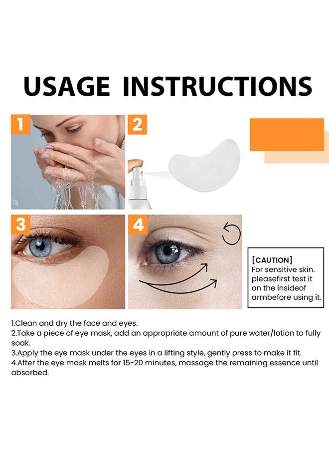 Highprime Collagen Film Eye Mask, Water Soluble Formula, Fade Dark Circles And Eye Lines, Lift And Tighten Mask 4 PCS