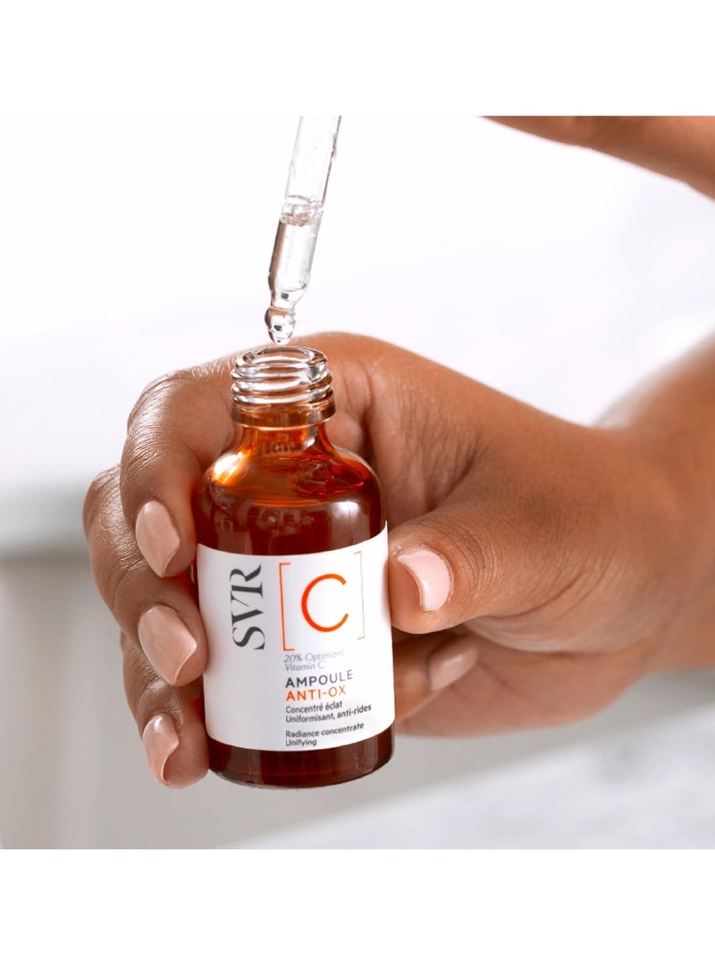 SVR [C] Concentrate - Brightening Face Serum with 20% Optimized Vitamin C - Skin appears Firmer and Smooth, Fine Lines Look Reduced - Antioxidant Care for Men and Women Sensitive Skin, 1 fl.oz.