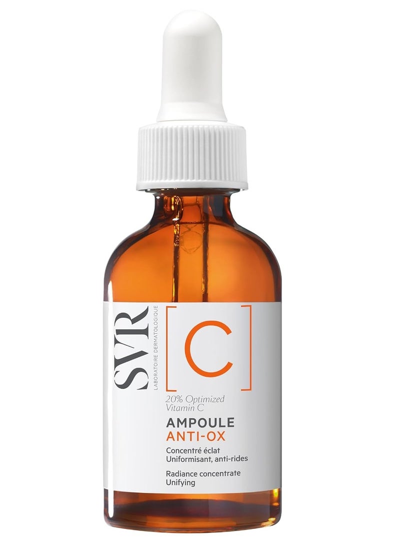 SVR [C] Concentrate - Brightening Face Serum with 20% Optimized Vitamin C - Skin appears Firmer and Smooth, Fine Lines Look Reduced - Antioxidant Care for Men and Women Sensitive Skin, 1 fl.oz.